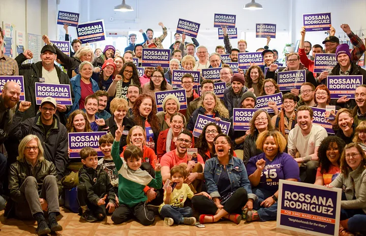 Group photo of campaign volunteers before the run-off