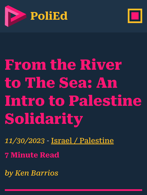 From the River to The Sea An Intro to Palestine Solidarity